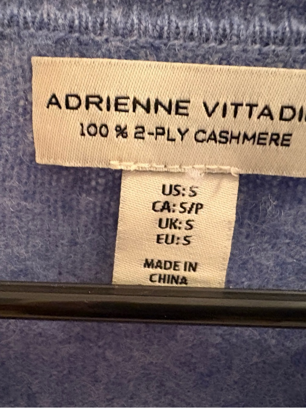 Adrienne Vittadini Light Periwinkle Cashmere Sweater - Picture 3 of 6